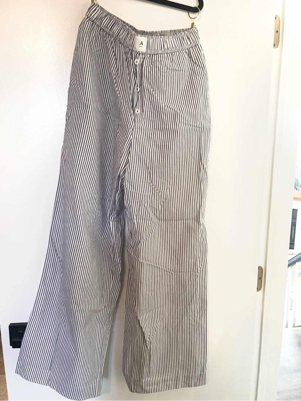 Anthropologie Navy and White Pinstripe Women’s Pants